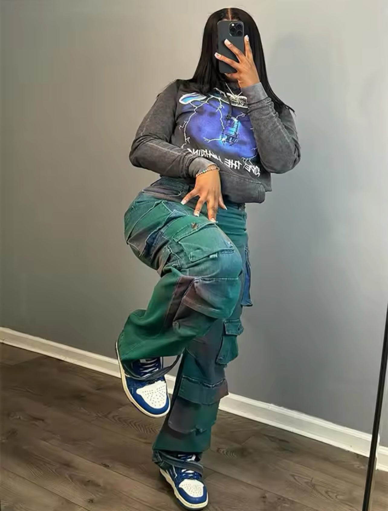 Denim Cargo Pocket Pants