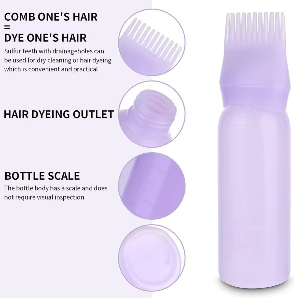 Hair Root Comb Applicator Bottle