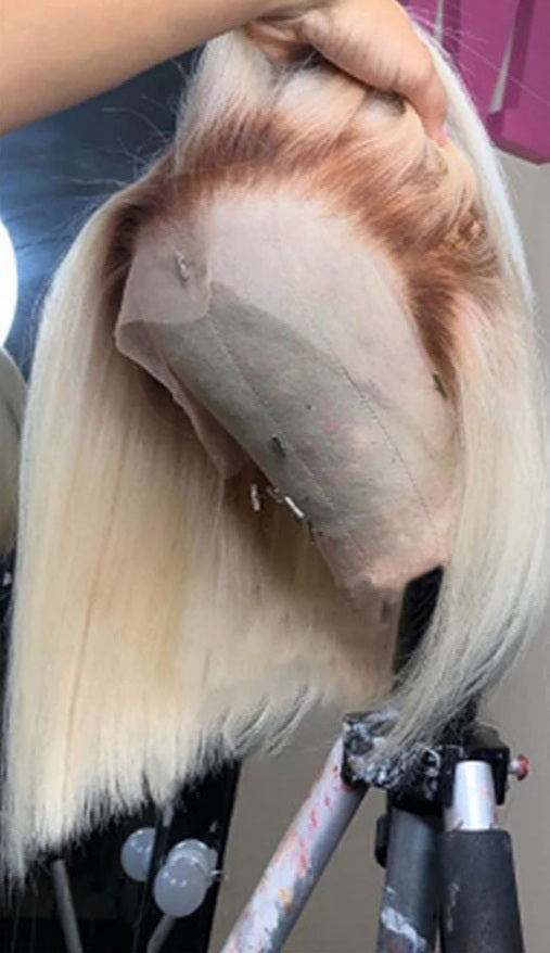 Short bob Lace front blond wig