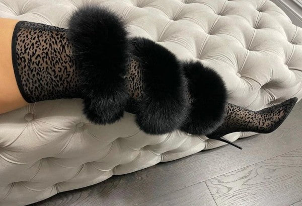 Over The Knee Mesh Heels