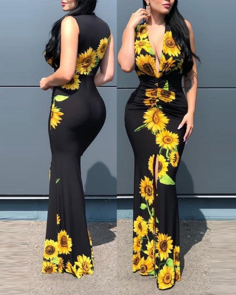 Sunflower Print Dress