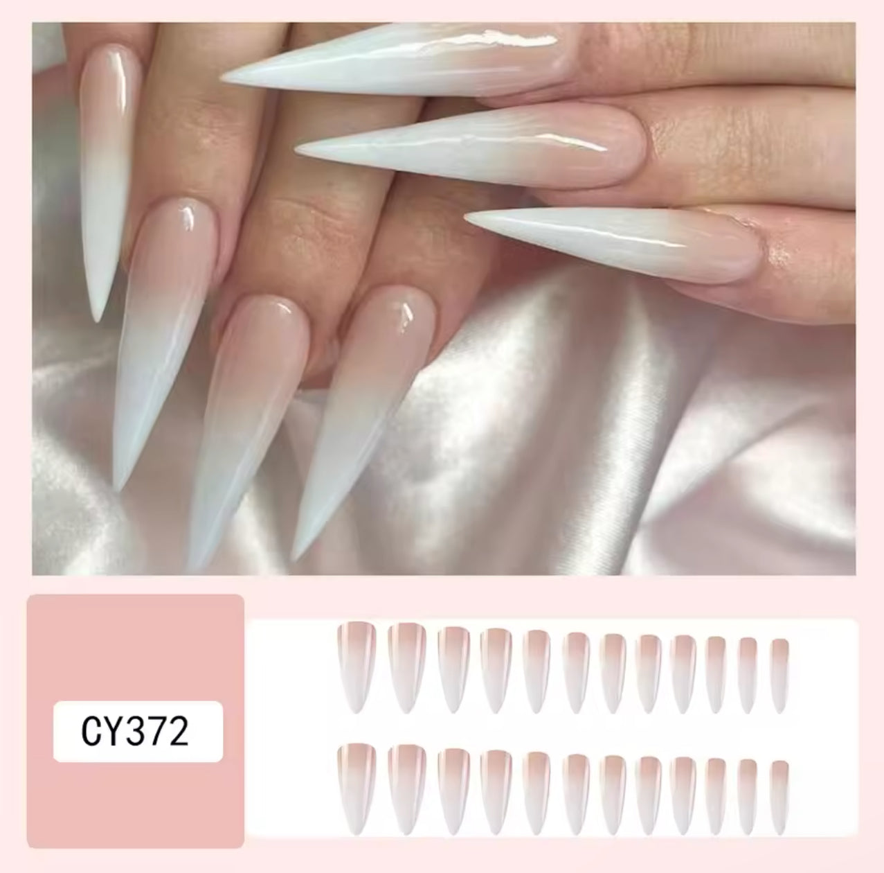 Long stiletto nails nude