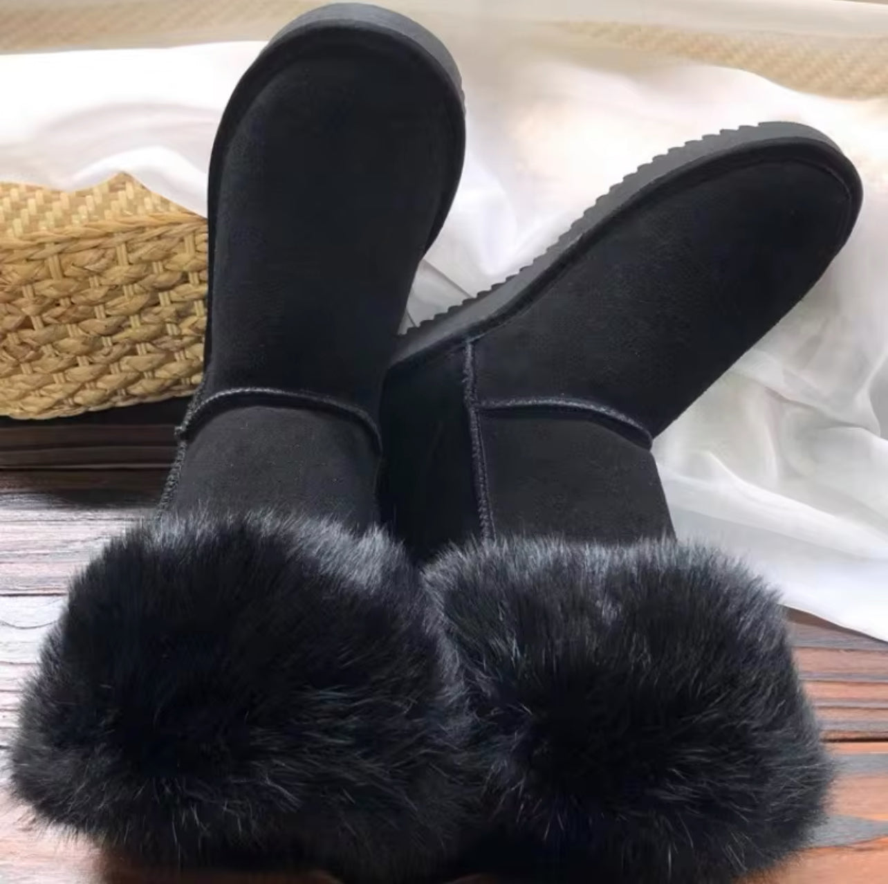 Faux fur winter boots