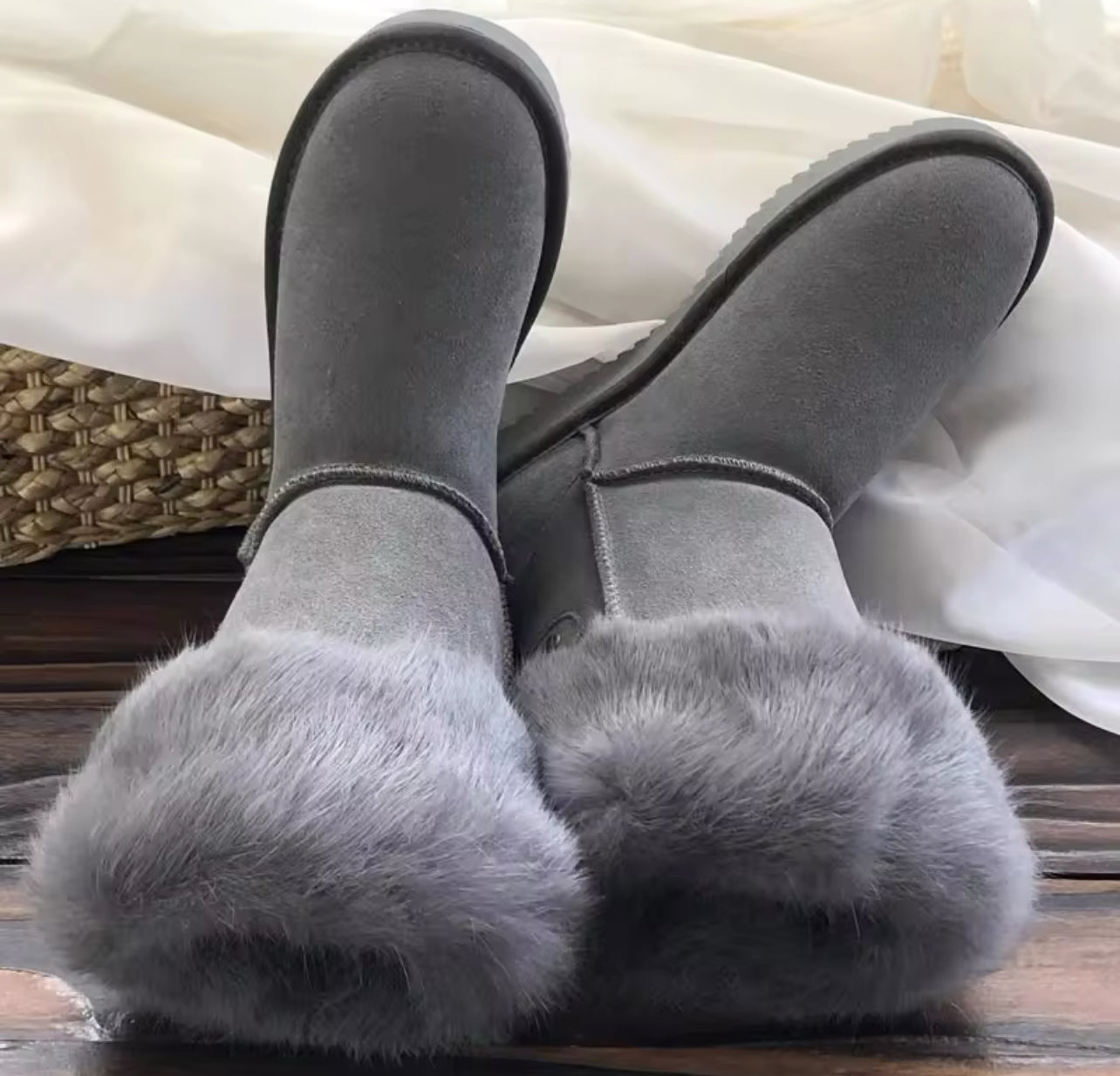 Faux fur winter boots