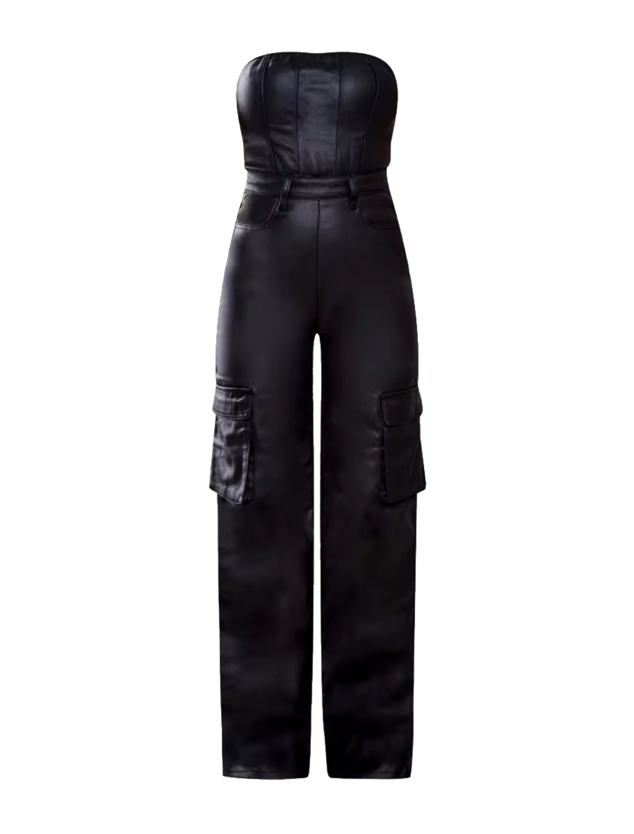 Overall Leather Jumpsuit