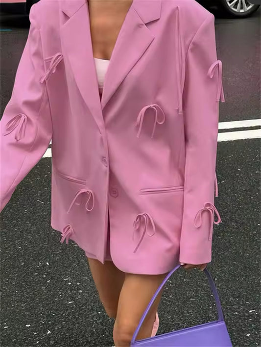 Bow style pink jacket