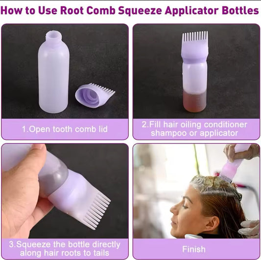 Hair Root Comb Applicator Bottle