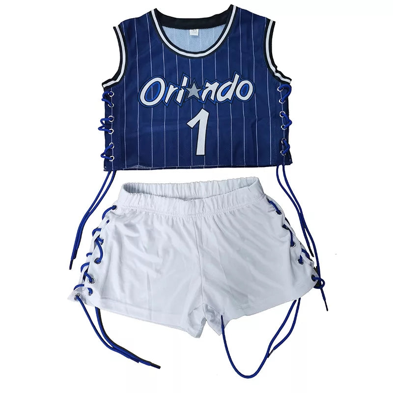 Jersey two piece shorts set