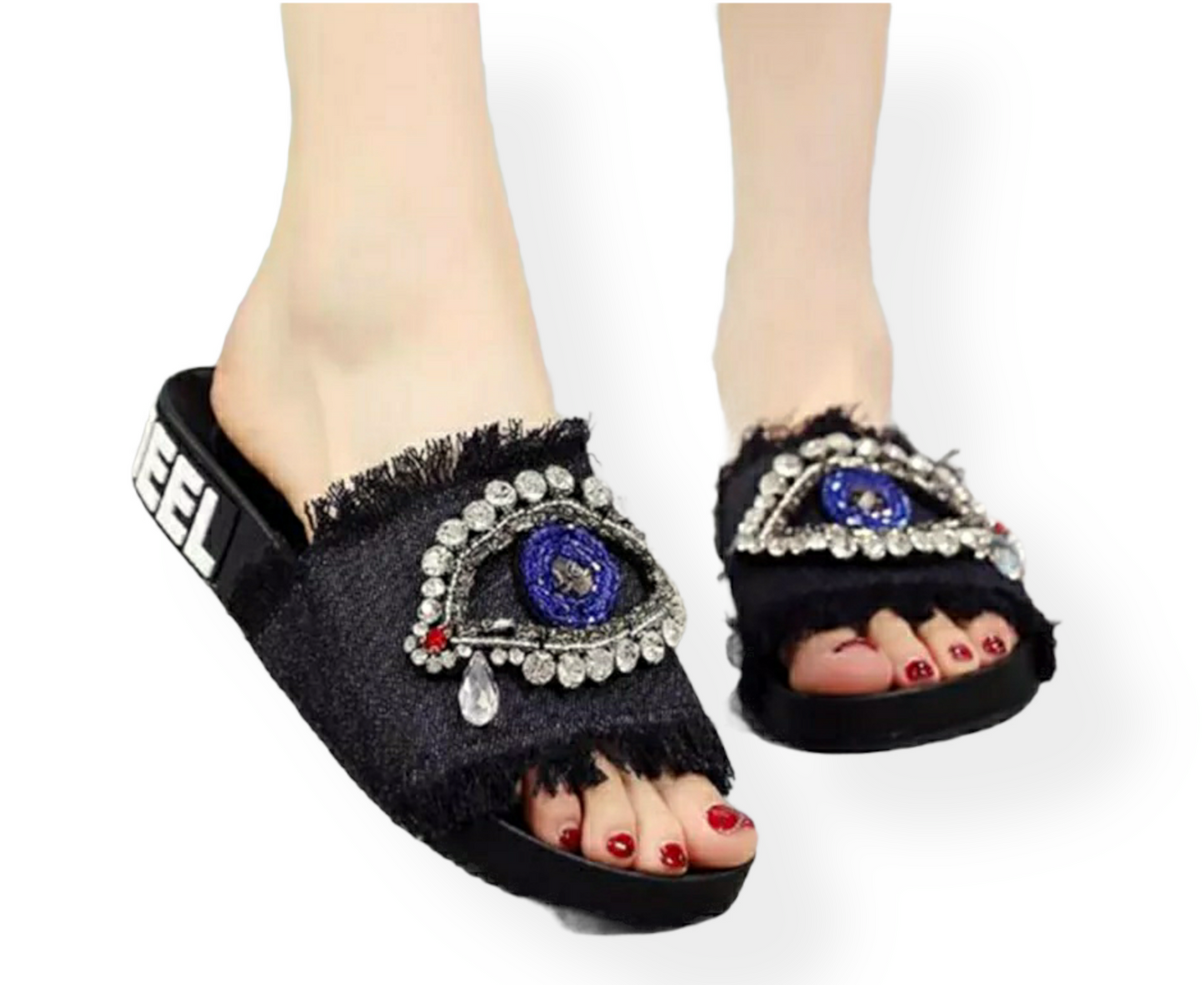 Eye sandals for women