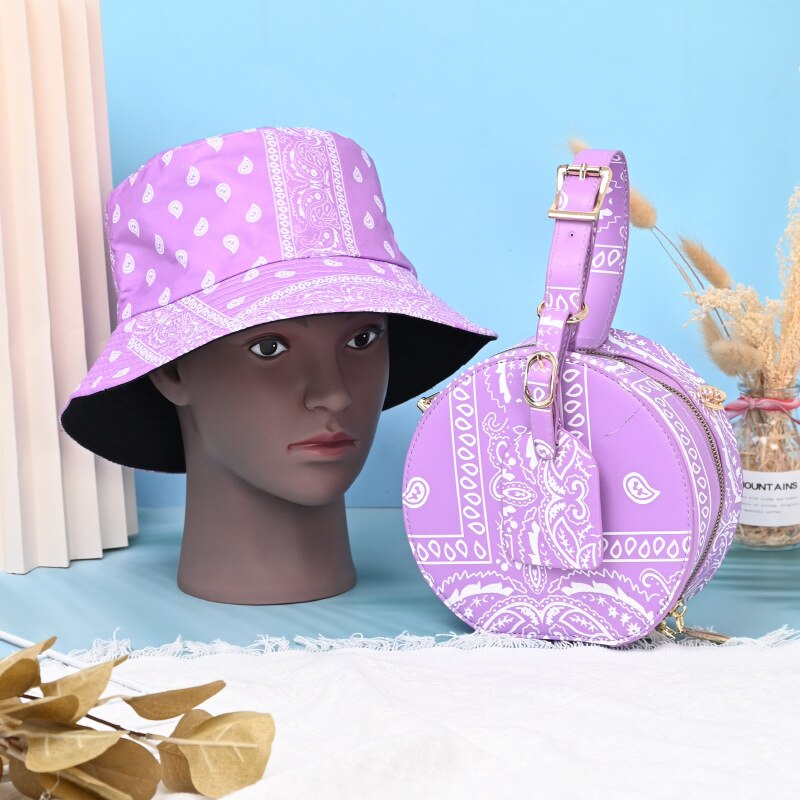 Round Cross Body Bag + Bucket Hat Set