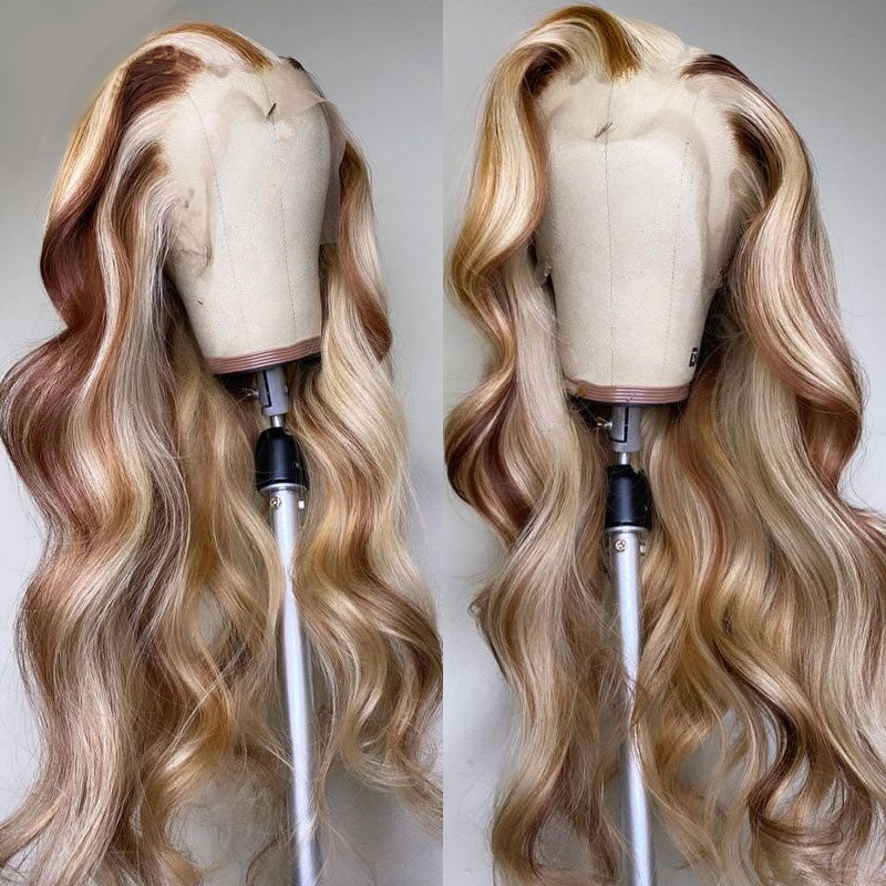 Highlight 613 Honey Blonde Body Wave Colored Wig HD Transparent Lace