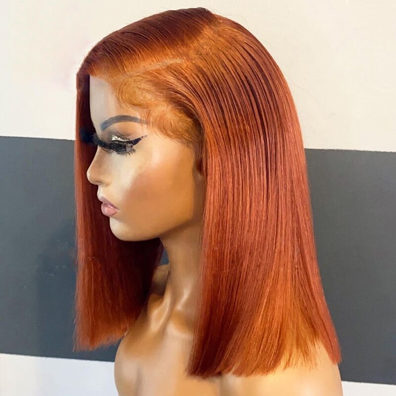 Burnt Orange Bob Lace Frontal Wig
