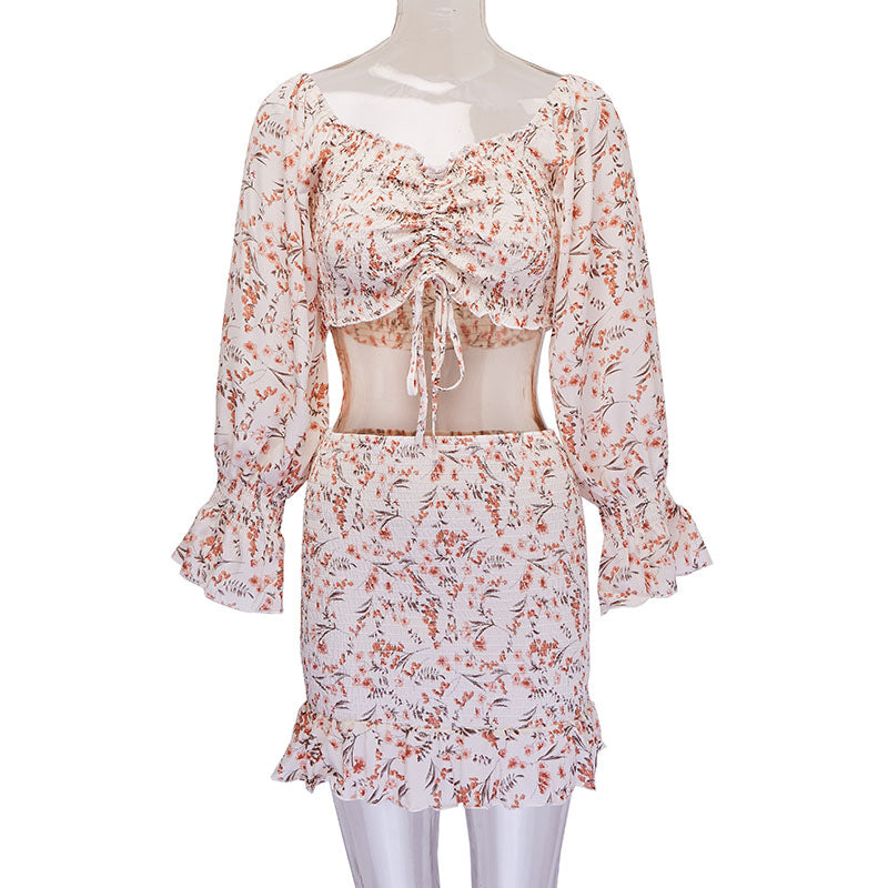 Floral mini skirt set