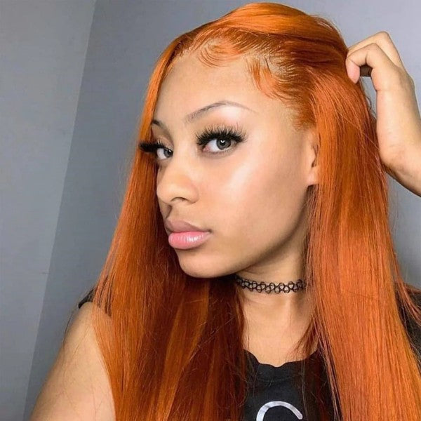 Ginger Orange Lace Front Human Hair Wig