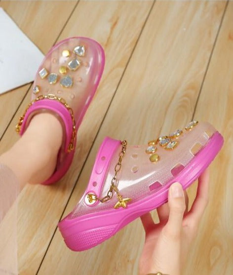 Clear Sandals with Charms