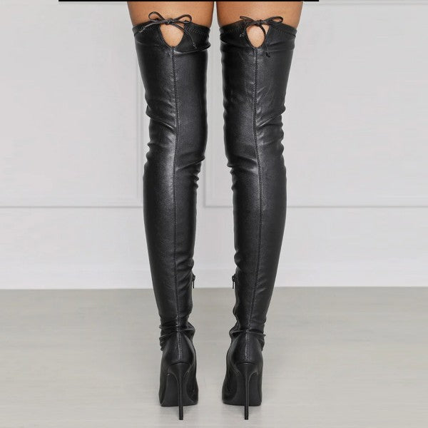 Solid Color Knee Boots